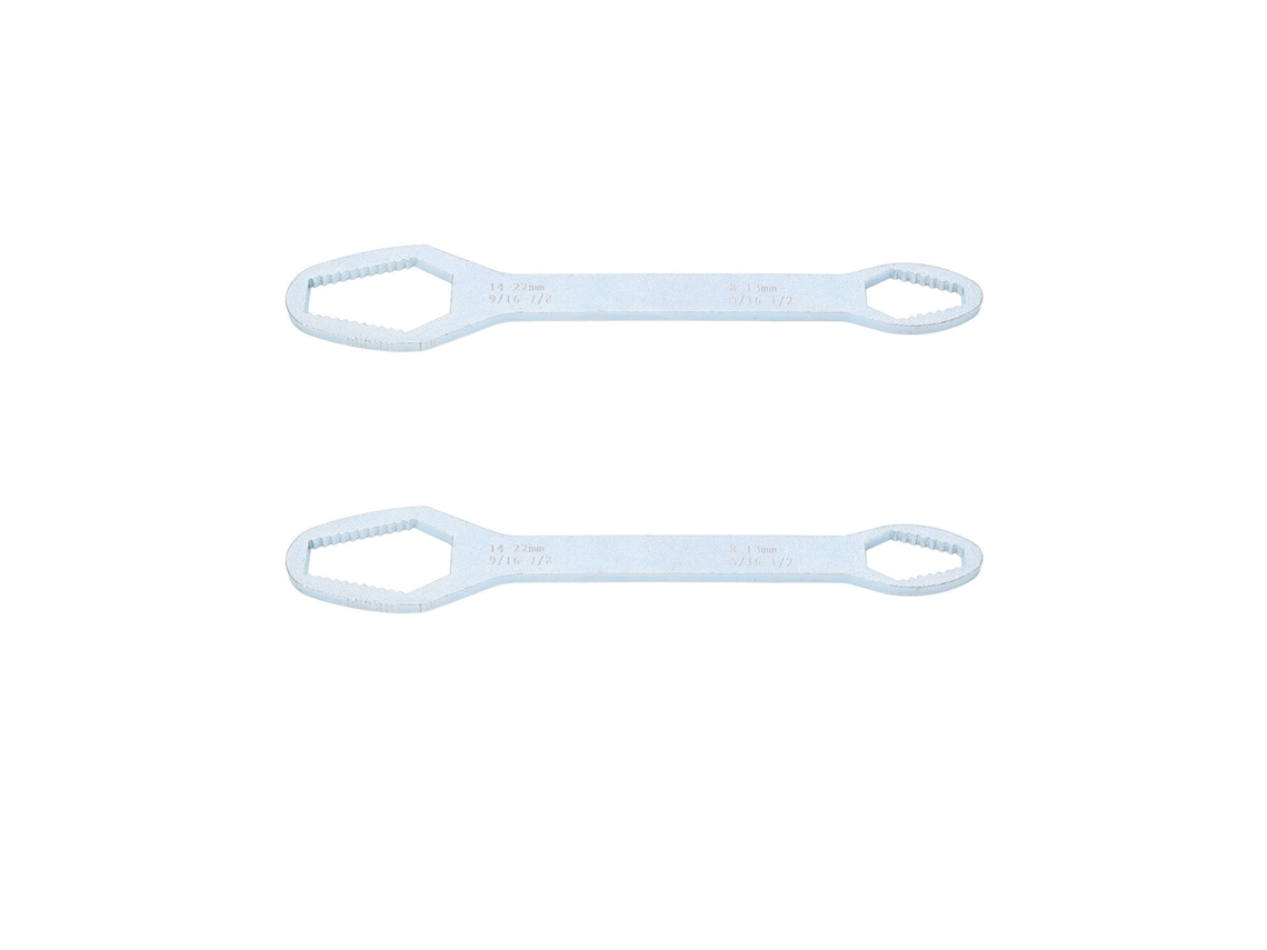 Chave De Chave 2 Peças 8-22mm Bico Duplo Auto Aperta Multifuncional Ferramenta De Reparo Prata Eletroplatada