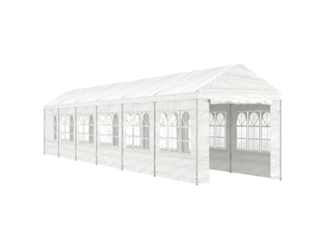 Cenador con techo polietileno blanco 13.38x2.28x2.69 m VIDAXL