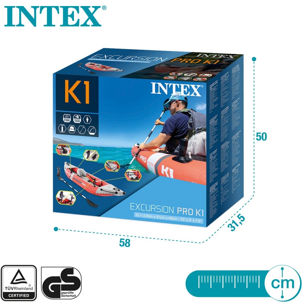 Kayak Hinchable Intex k2 excursion pro 2 remos hinchador k1 1 1plaza
