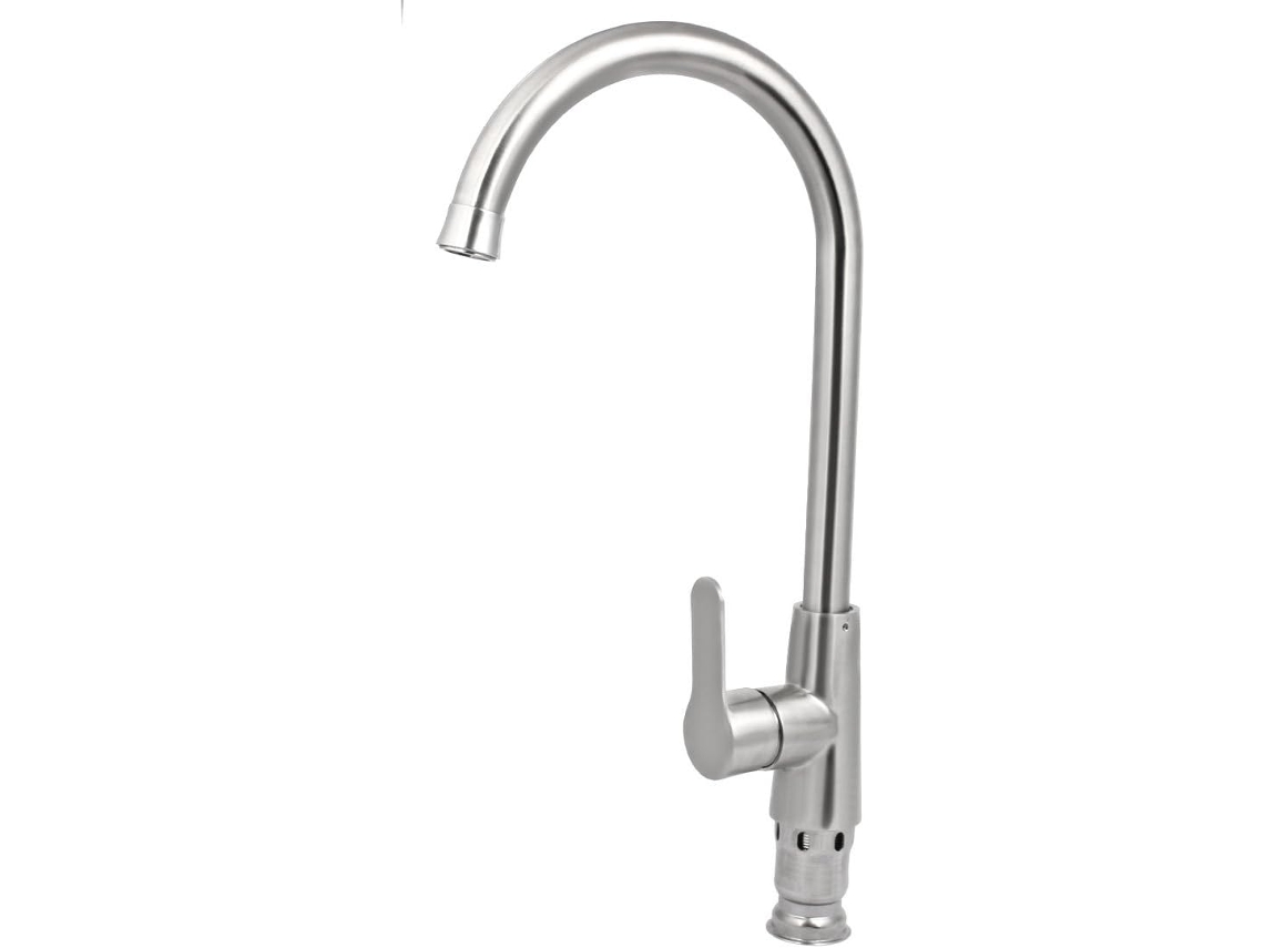 Juego De Grifo De Cocina De Acero Inoxidable Con Rociador De Arco Alto Y Monomando (f9b43a5e8c161...