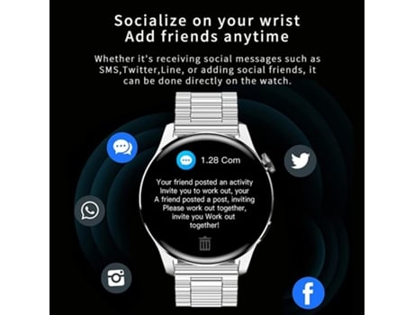 Reloj Inteligente, Pantalla Curva de 1,28 Pulgadas, Vida en Espera de 15 Días, Adecuado para iPhone y Android, Marrón VEANXIN