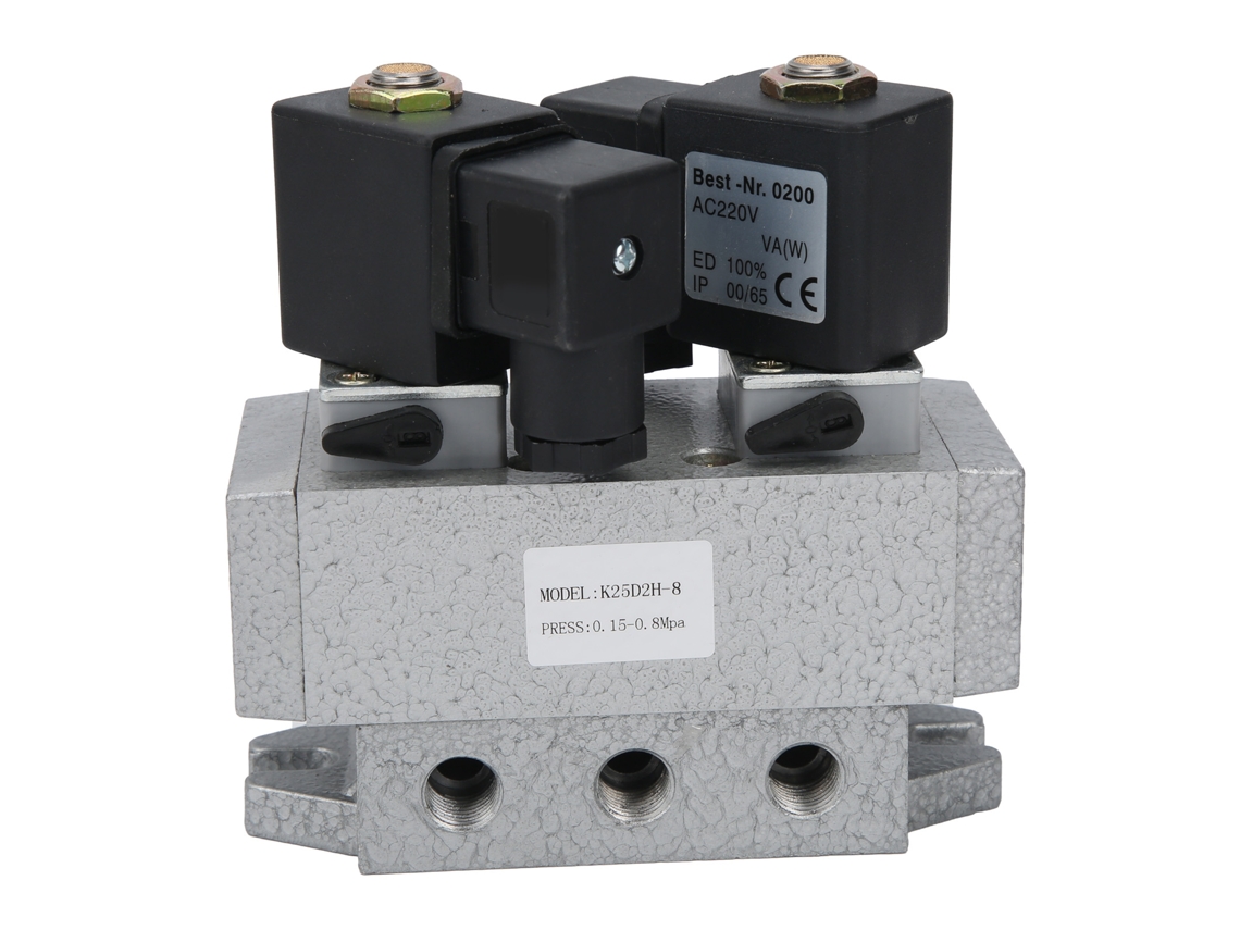 Válvula Solenoide 2 Posiciones 5 Vías Control Eléctrico Doble G1/4 K25d2h‑8ac 220v Para Equipos Mecánicos