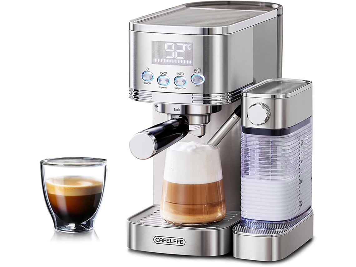 Cafelffe Mk-801 Máquina De Espresso 20 Bar, Espumador Automático, Doble Caldera Con Control Pid Y Autolimpieza