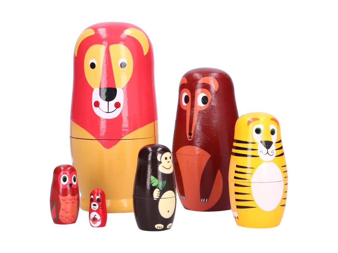 6 piezas de muñecas rusas con estampado de animales para niños KOFIHETY