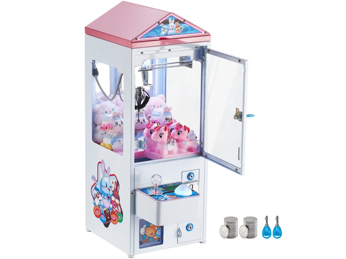 Máquina de garra para niños de 50 W con garra de acero, enchufes arcade y ranura para monedas Tekmaquinas