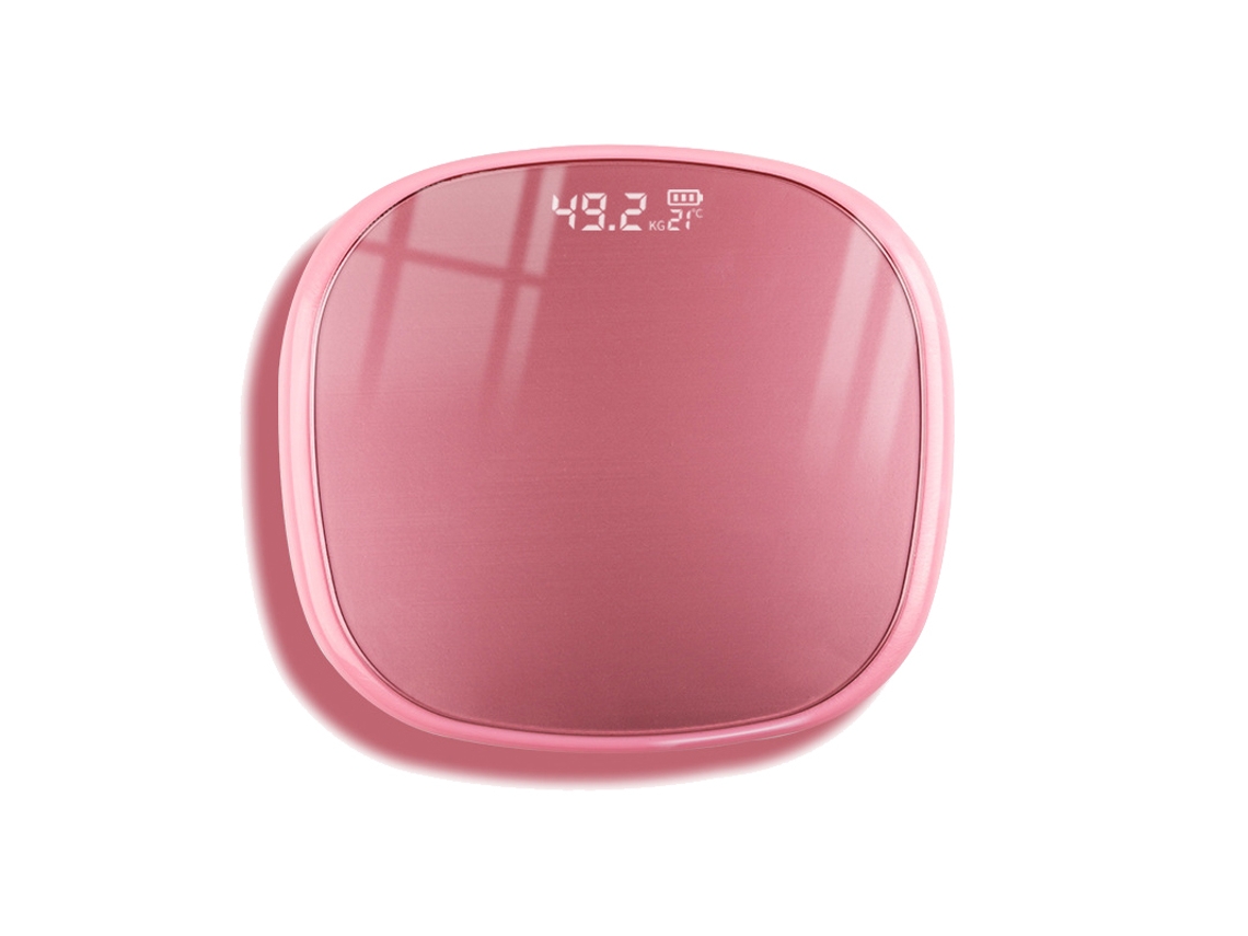 Báscula de grasa Bluetooth con borde rosa/oro rosa para adultos, recargable, precisa, Sfushos