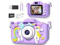 Câmara Digital Eifson Cámara Digital Kids Unicorn Hd De 32 Gb, Color Morado