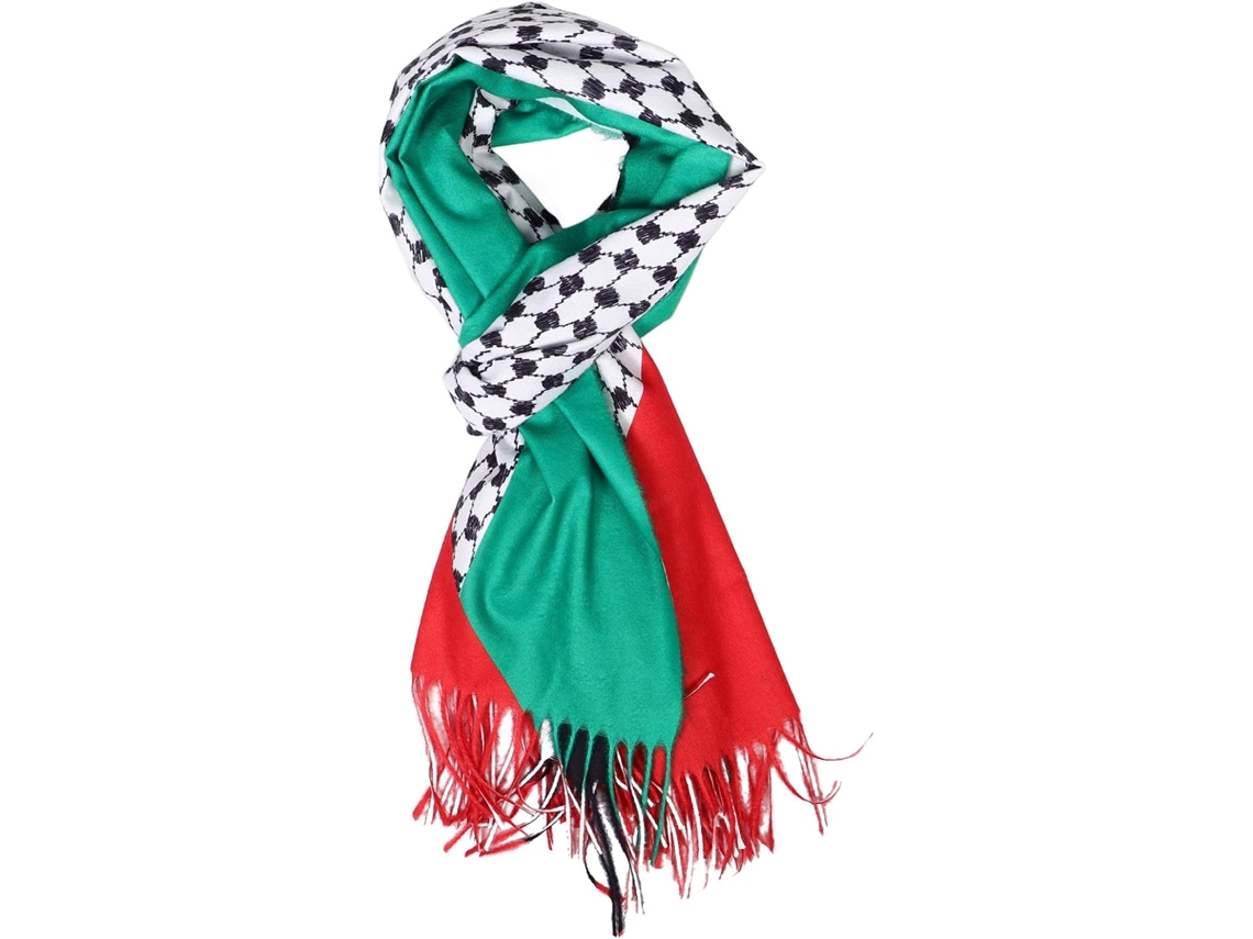 Turbante Árabe Ciieeo Rojo Y Verde En Poliéster Suave Y Cómodo, Diseño Étnico Único.