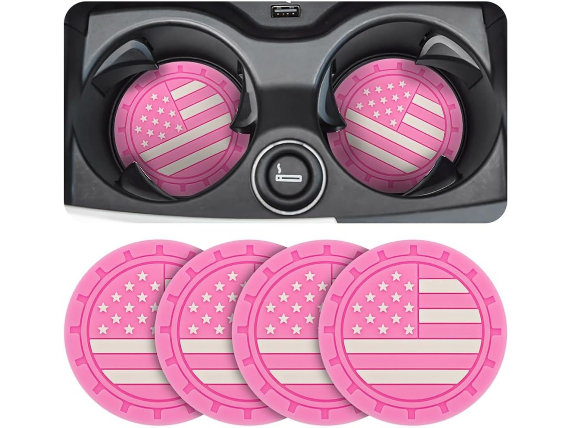 Posavasos Antideslizantes Y Resistentes A Los Golpes Para Bebidas (paquete De 4), Color Rosa Siurn