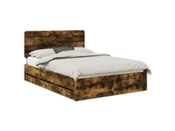 Maison Exclusive - Estructura De Cama Roble Ahumado 140 X 200 Cm Madera Ingenieril