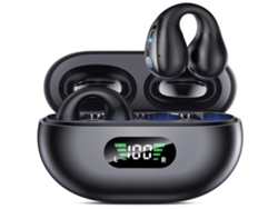 Auriculares Bluetooth livianos con diseño de clip abierto Duración de la batería de 36 horas Carga rápida Negro YEMAESRE