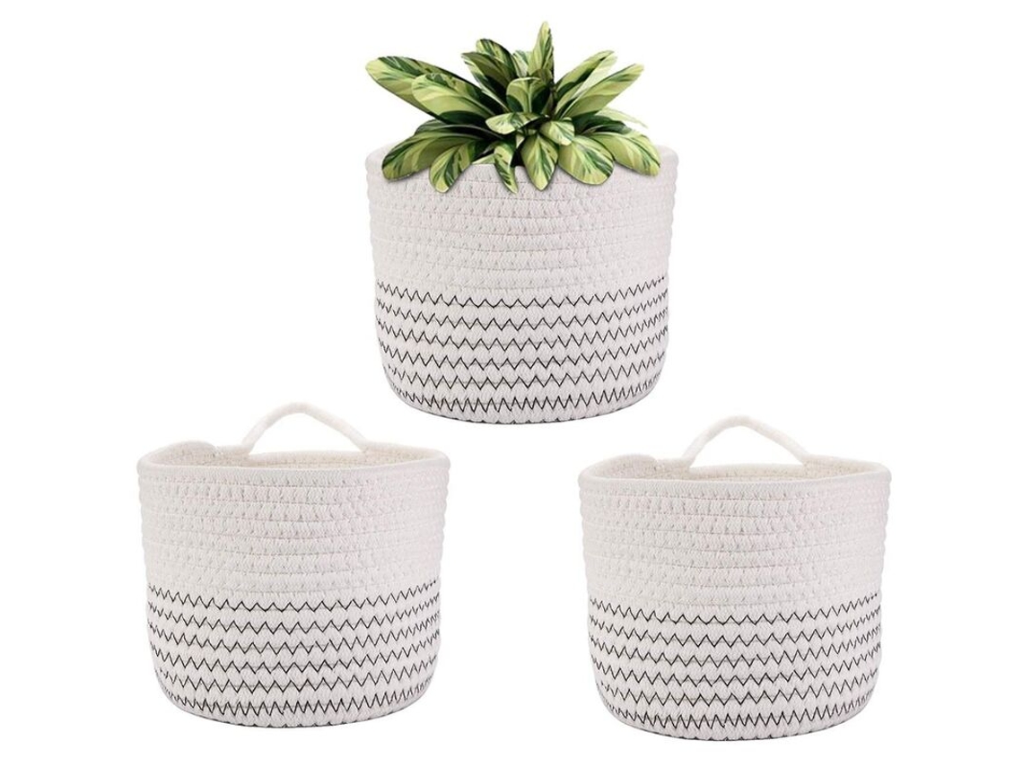Cesta de almacenamiento, cesta para colgar en la pared, cesta organizadora de tela para colgar, cesta colgante para dormitorio, cesta para llaves