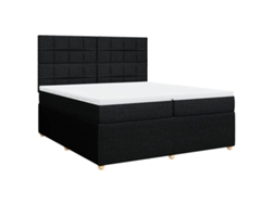 Maison Exclusive - Cama Box Spring Con Colchón Tela Negro 200x200 Cm