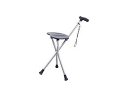 Bastón plegable con luz LED y asiento, 3 patas, portátil, para senderismo, camping y golf, multicolor.