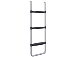 Escalera para trampolín de 3 o 2 peldaños con gancho universal, soporta hasta 120 kg, color plata.