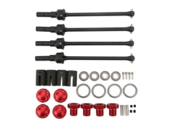 Eje De Transmisión Cvd De Acero Extendido Con Junta Estriada Hexagonal Para Coche Rc Traxxas Maxx 1/10, Pieza De Repuesto Roja