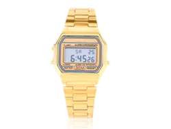 Reloj Digital Para Hombre Con Brazalete De Acero Inoxidable, Resistente Al Agua Hasta 30 M, Con Retroiluminación Led.
