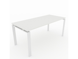 Mesa/Escritorio para teletrabajo, Oficina y hogar. Estructura Abierta Color Blanco. Tablero color Roble Azabache. Fabricado en España. (200x80cm). OFICIT