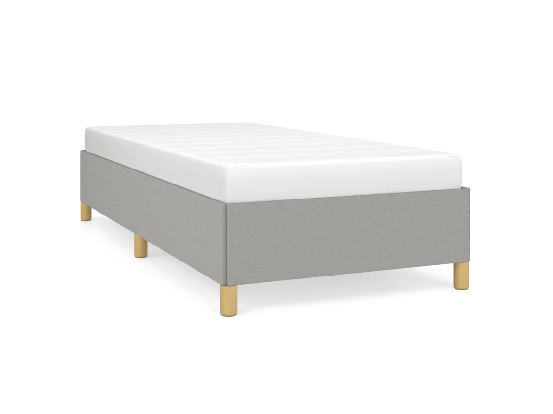 Estructura de cama sin colchón tela gris claro 90x200 cm