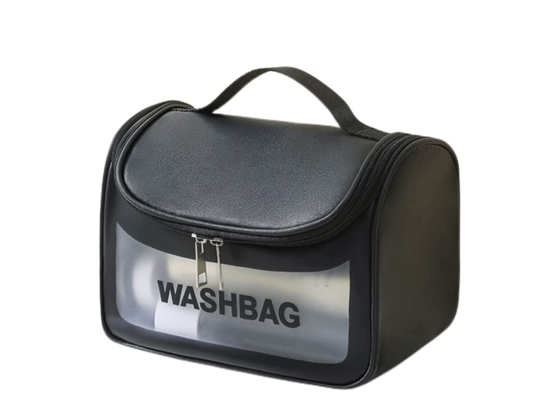 Nécessaire Unisex Aseo Viaje Maquillaje Recipiente Tamaño Pvc Negro (8.66x6.3x5.51polegadasenrolado8.66x6.3polegadasaberto)