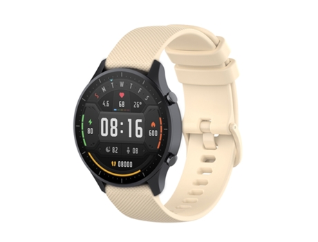 Correa de reloj inteligente para reloj Xiaomi Color 22 mm Pulsera de silicona con textura a cuadros pequeña (Beige)