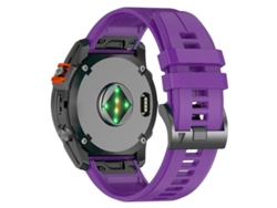Bracelete Para Garmin (22mm) - Silicone - Liberação Rápida - Fivela De Aço Preta Roxa