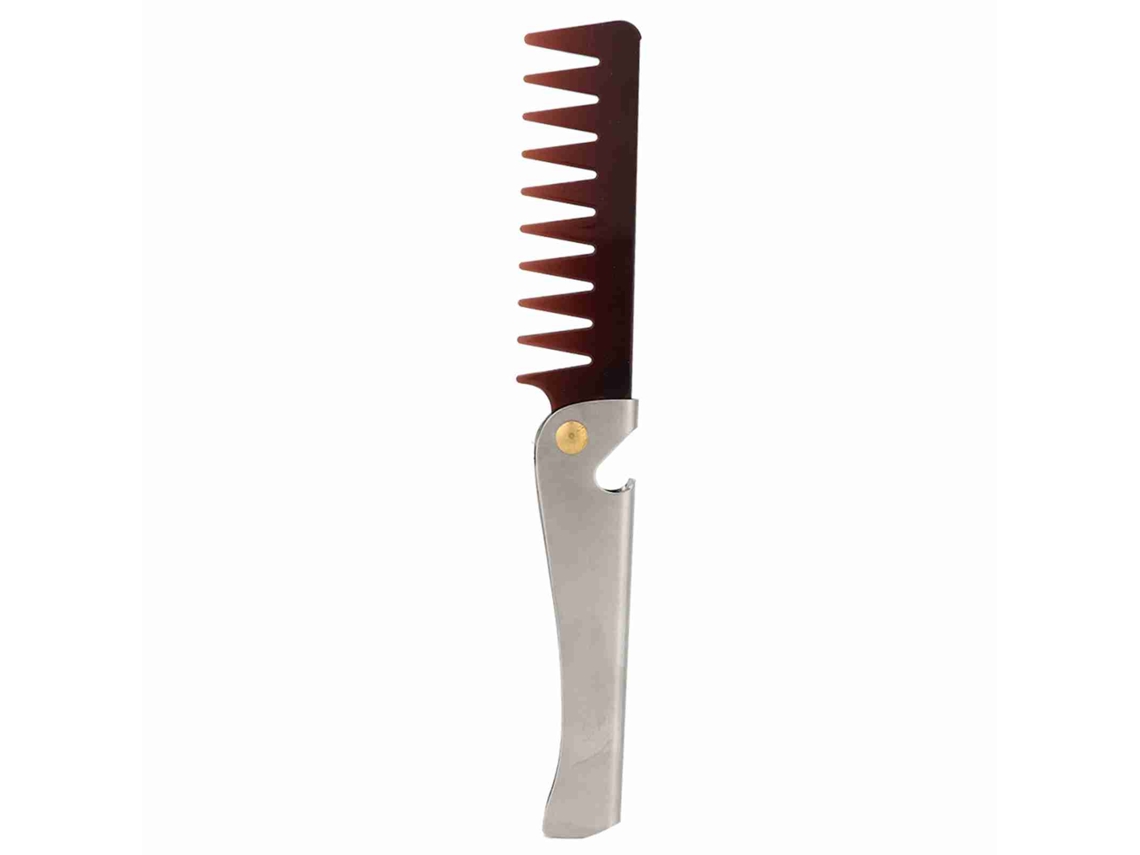 Peine Plegable De Acero Inoxidable Con Dientes Anchos Pequeño Para Pelo Vintage Oil Head Cuidado Y Estilo