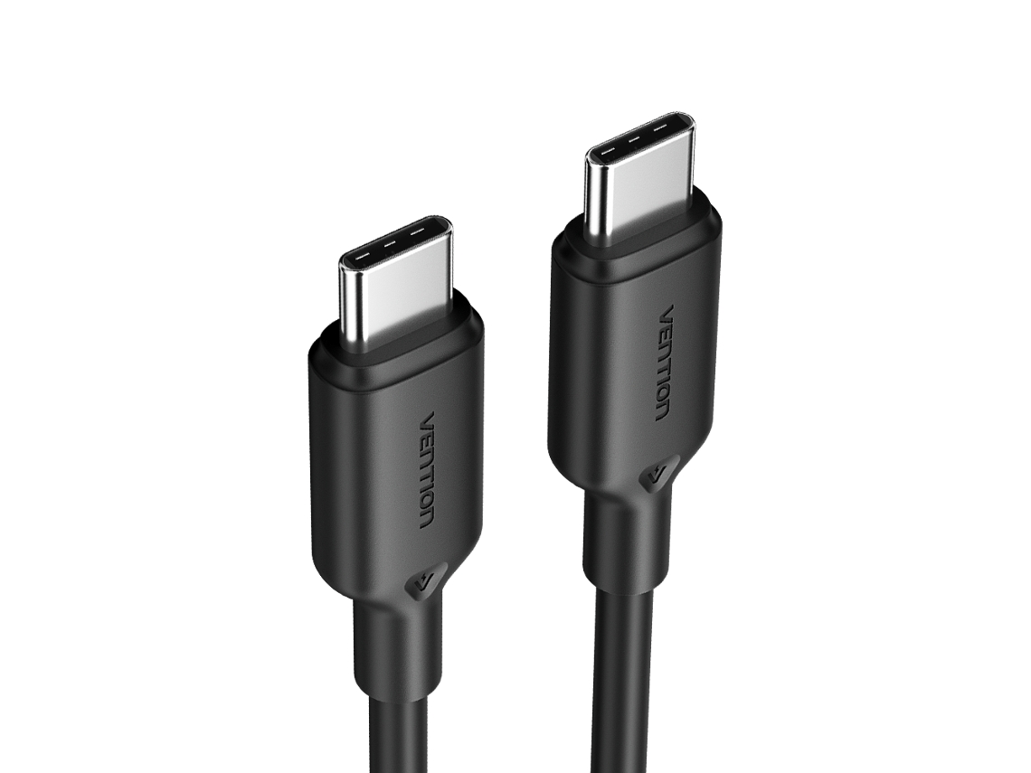 Cable USB-C de 60 W (3 A), carga rápida, compatible con iPhone 15, Huawei, Xiaomi, Realme y Samsung. Color negro.