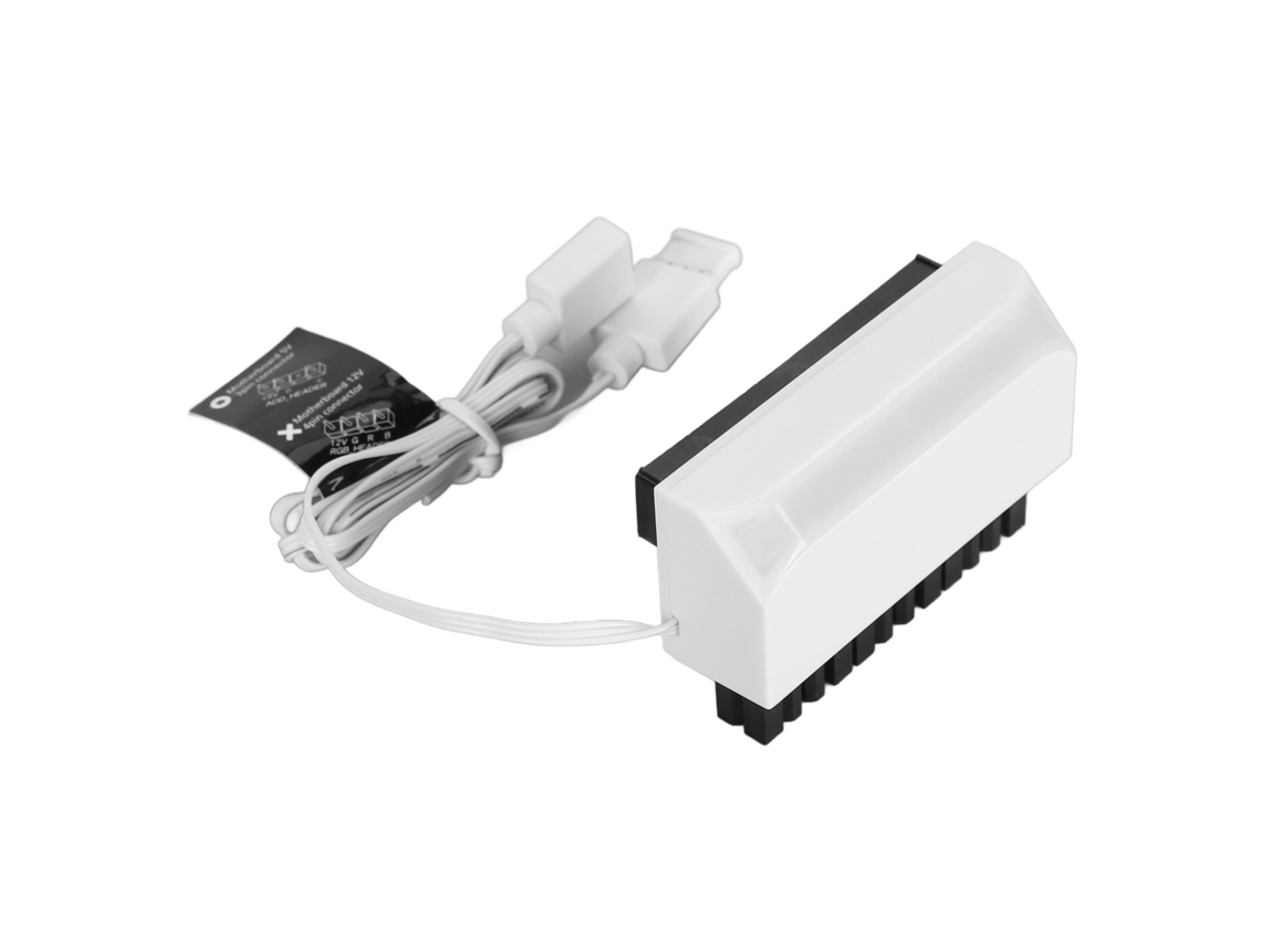 Adaptador Argb De 24 Pines A 90 Grados Conector De Alimentación Hembra A Macho Argb De 5v 3 Pines Blanco
