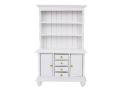 Accesorio Para Casa De Muñecas: Armario De Madera De 3 Niveles, Miniatura Escala 1:12, Blanco.