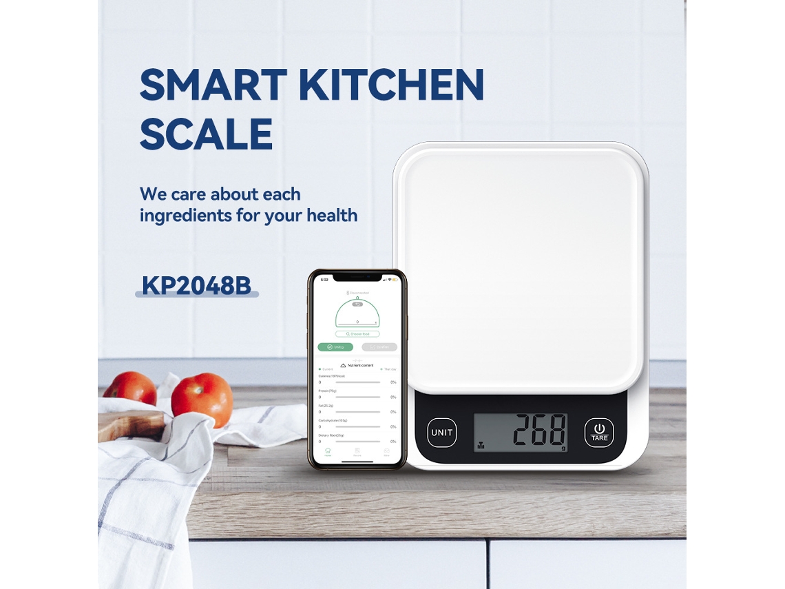 Báscula de cocina portátil pequeña y de alta precisión con Bluetooth para alimentos - Práctica (compatible con app)