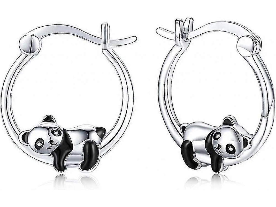Anillos de panda hipoalergénicos para mujer en plata 925