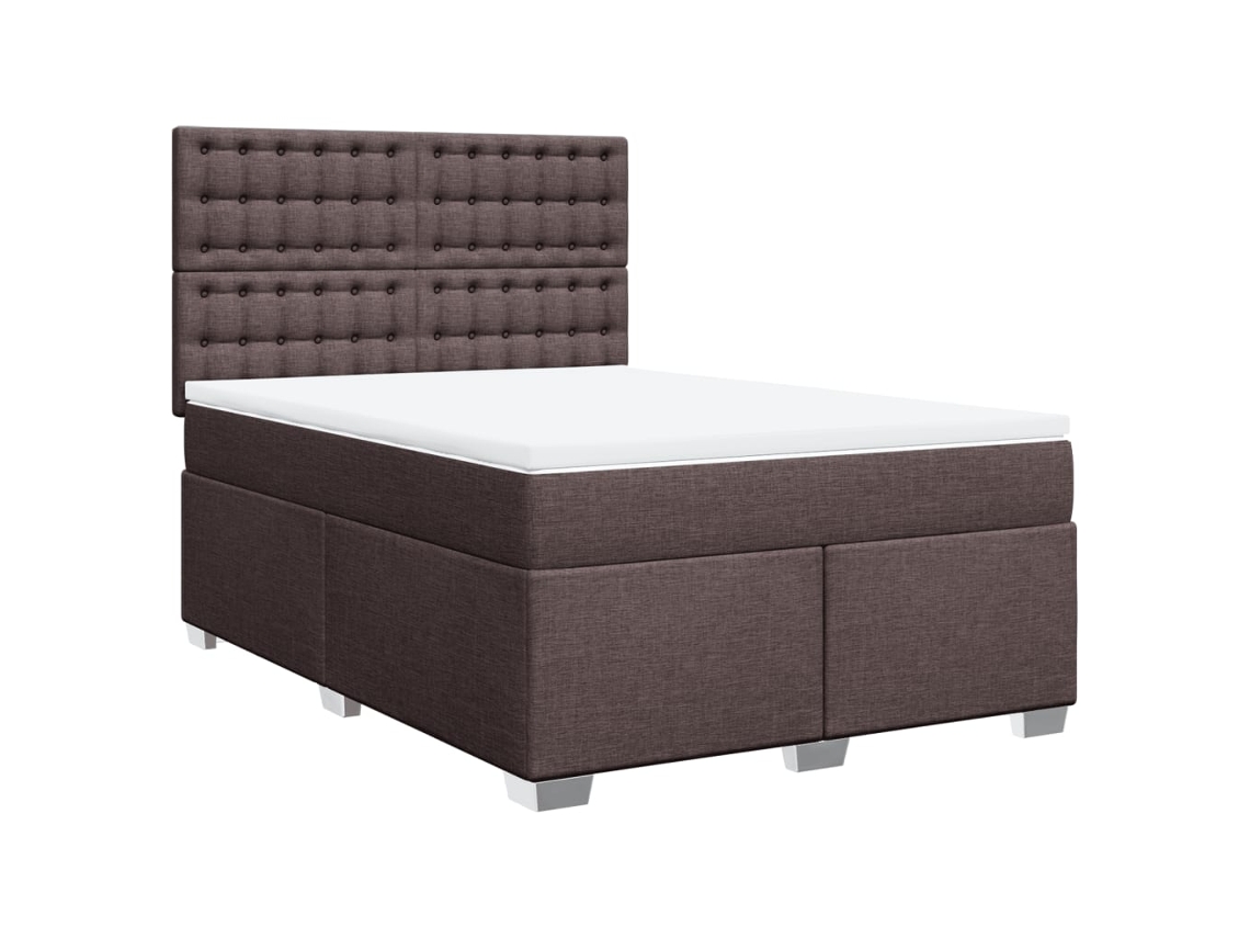 Cama Box Spring VIDAXL Marrón Tela (160x200cm)