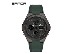 Reloj Electrónico Deportivo Multifuncional Luminoso Para Mujer (negro Y Verde), Resistente Al Agua, Estilo Harajuku.