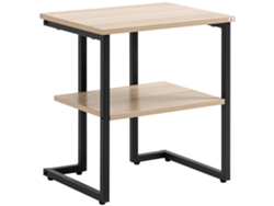 Mesa Lateral Moderna Prateleira Sala Quarto Design Natural 45x35x48 Cm
