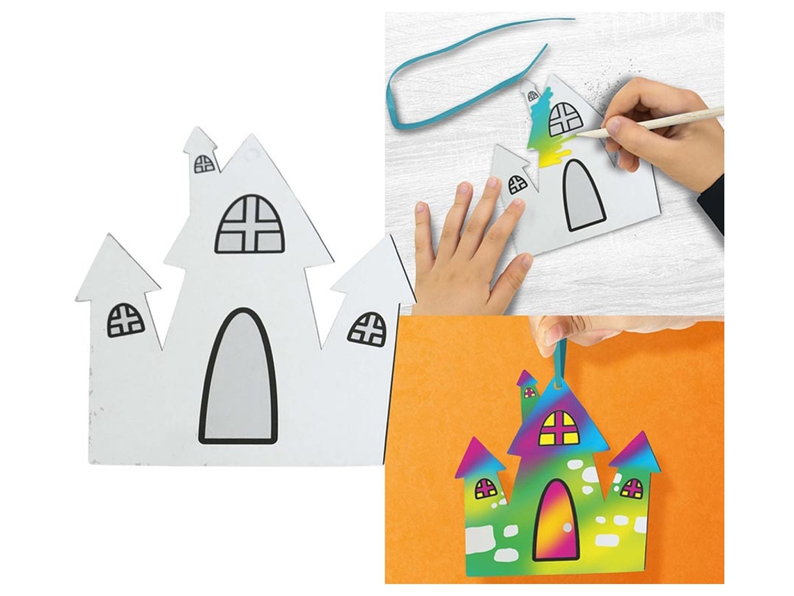 Pack de 6 Siluetas Halloween para para Colorear 12 cm