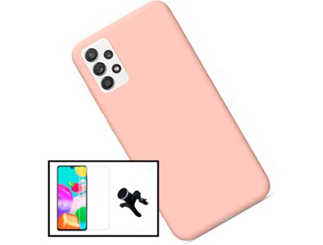 Kit Carcasa + Protector de Pantalla + Soporte Samsung Galaxy A52 PHONECARE Silicona Liquida
