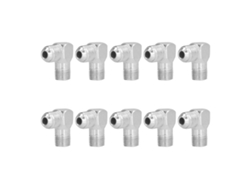10 piezas de codos de hierro blanco de 1/4" (14 mm), accesorios duraderos para bombas de aire y compresores (versión estándar).