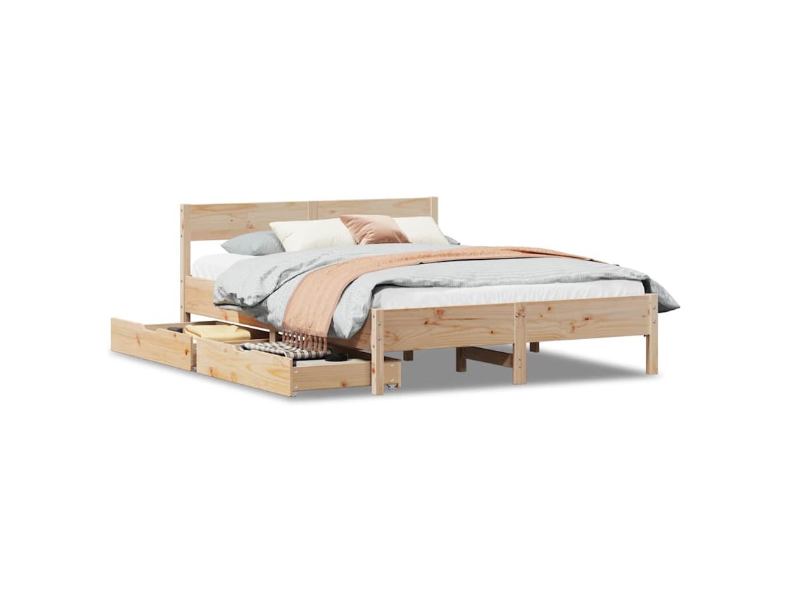 Maison Exclusive - Estructura De Cama Sin Colchón Madera Maciza De Pino 120x190 Cm