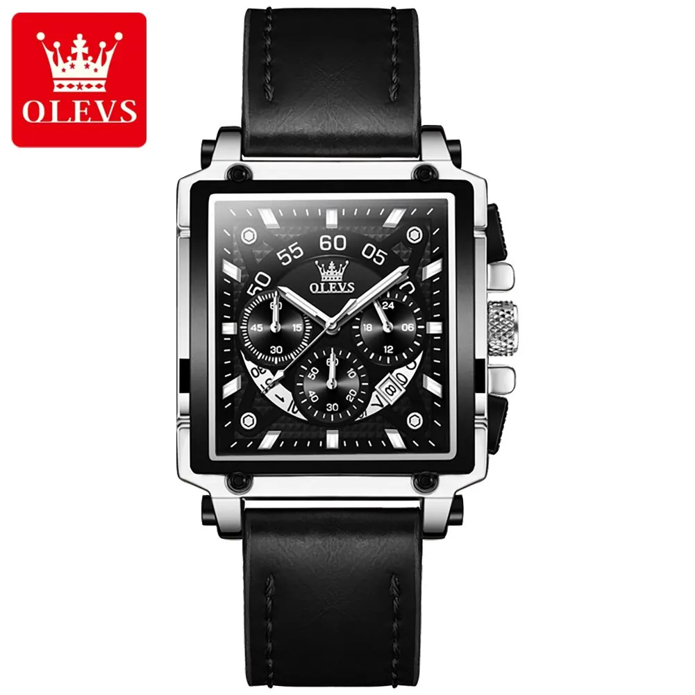 Reloj De Cuarzo Cuadrado Para Hombre (plateado), Resistente Al Agua.
