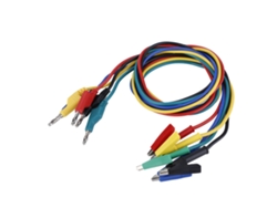 5 Cables De Prueba P1037 Con Conector Banana De 4 Mm Y Pinza De Cocodrilo, Con Aislamiento De Plástico, De 1 M, Para Multímetro.