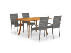 Maison Exclusive - Juego De Comedor Para Jardín 5 Piezas Gris