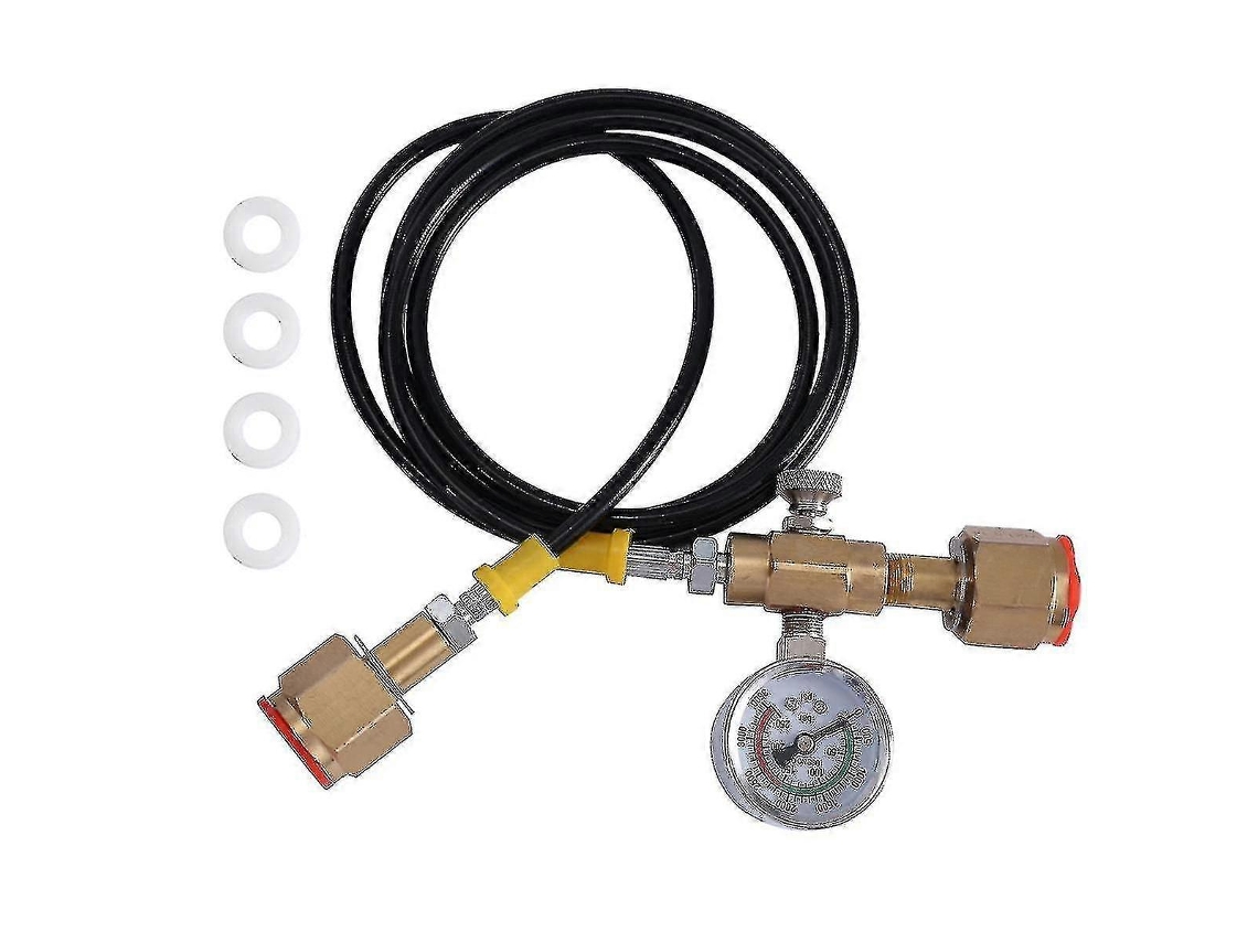 Adaptador de carga para estación de recarga de argón y CO2 para tanques de soldadura pequeños con manguera flexible de 1,5 metros y 250 bar - C16