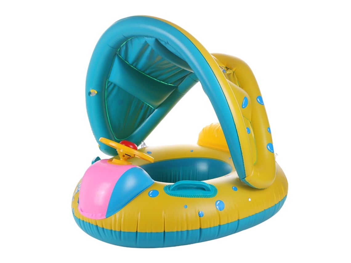 Flotador Infantil Con Toldo Protector, Volante, Bocina, Juguete Inflable Para Piscina.