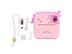 Câmera Infantil Digital Hd Com Impressão Instantânea Selfie Brinquedo Rosa