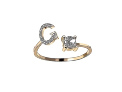 2026-anillo Ajustable De Metal Dorado Con Letra Inicial A-z Piedras Cristal Para Mujer Regalo