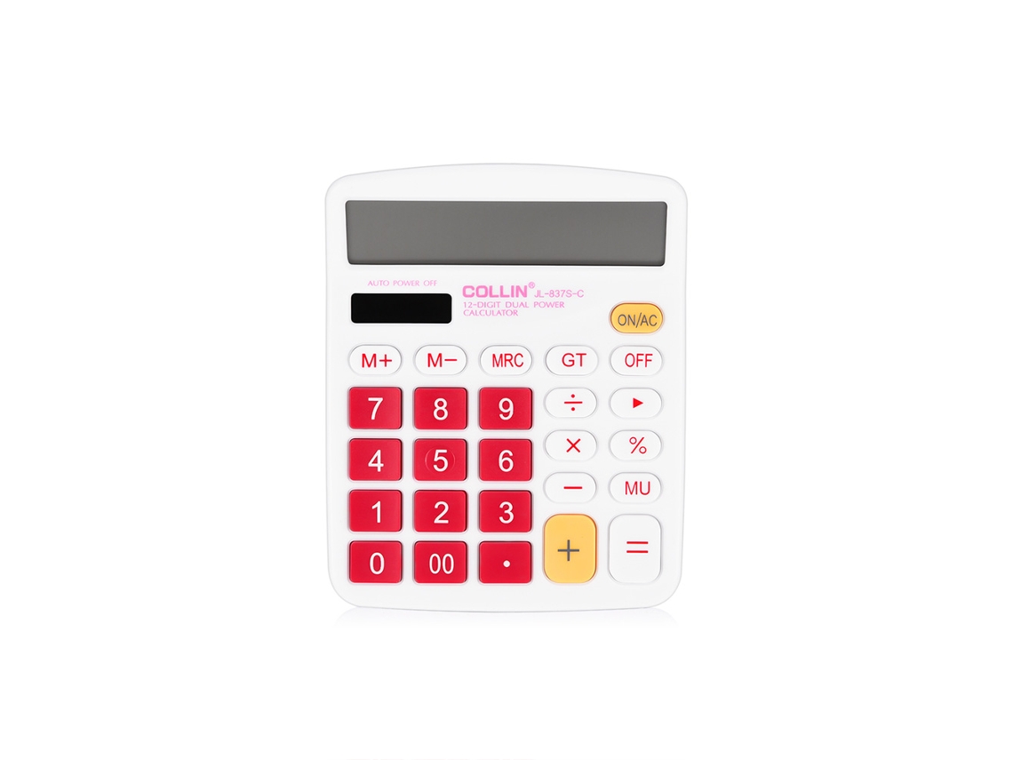 Calculadora para estudiantes con 12 dígitos, pantalla LCD y apagado automático.