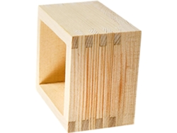 Posavasos grande, liso y cuadrado para sake, hecho de madera natural, al estilo tradicional japonés. CHABERLU