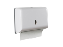 Dispensador de toallas de papel plegables en Z para montaje en pared, blanco, ABS, sencillo.