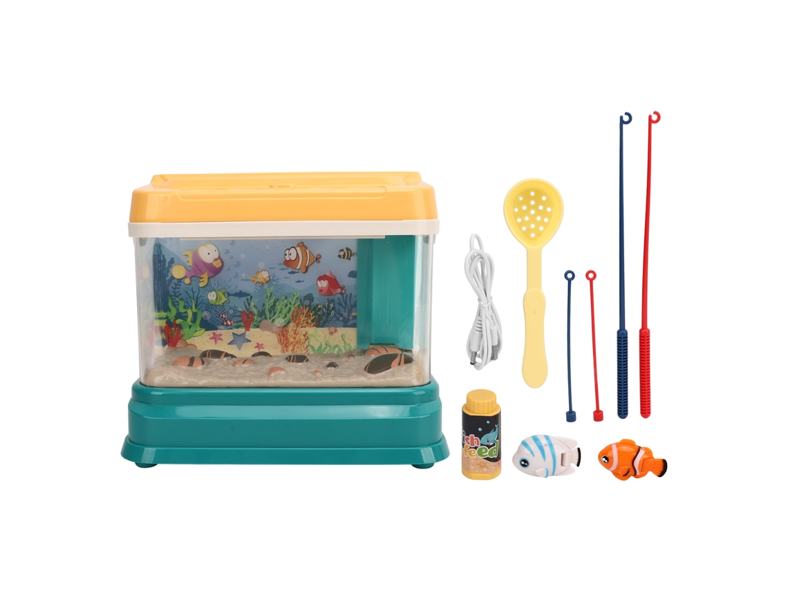Mini Acuario Infantil Con Juguetes De Pesca Magnéticos, Recargable Por Usb De 3,7 V Y 400 Mah.